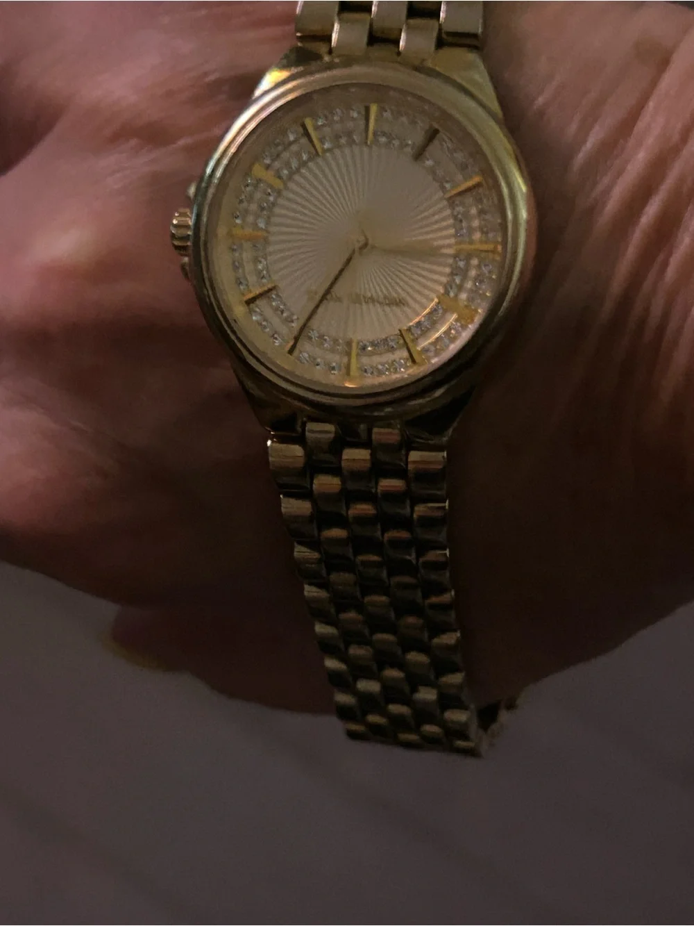 Michael Kors Goldtone Crystal Darci/Channing Watch MK3421 - Needs Battery